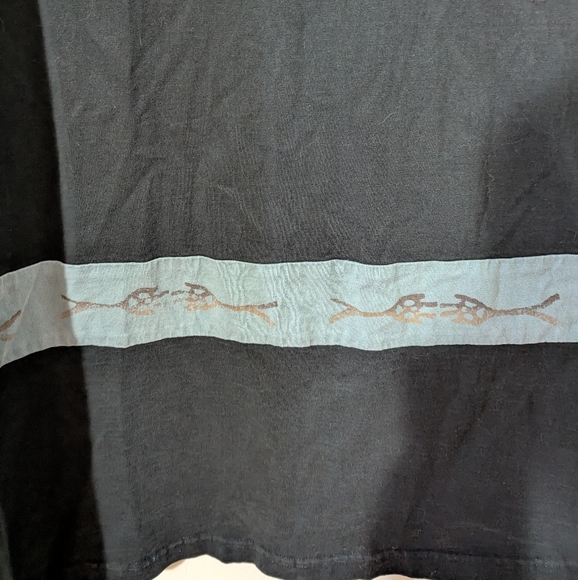 Vintage Blue Cactus 100% Pre Shrunk Cotton Maxi Dress With Southwestern Design - Picture 6 of 9